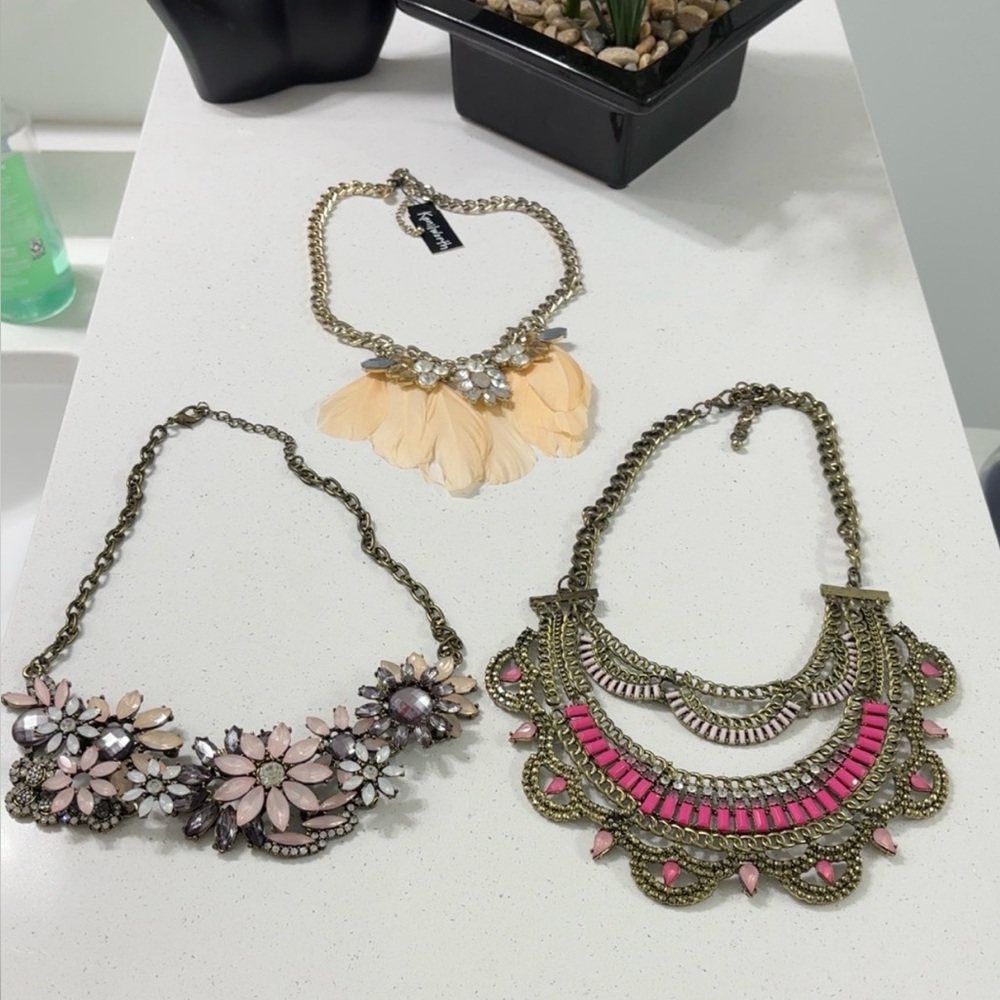 Lot of 3 Chunky Statement Necklaces